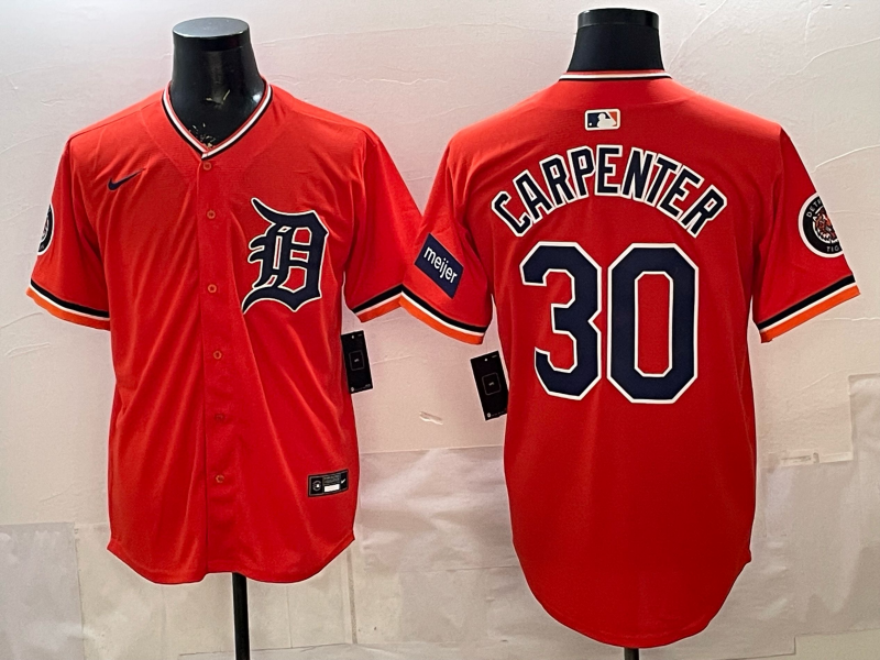 Men Detroit Tigers #30 Carpenter orange Game Nike MLB Jersey0321005